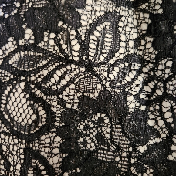 UNBRANDED sleeveless fit & flare lace mini dress cream black size small - Picture 6 of 6